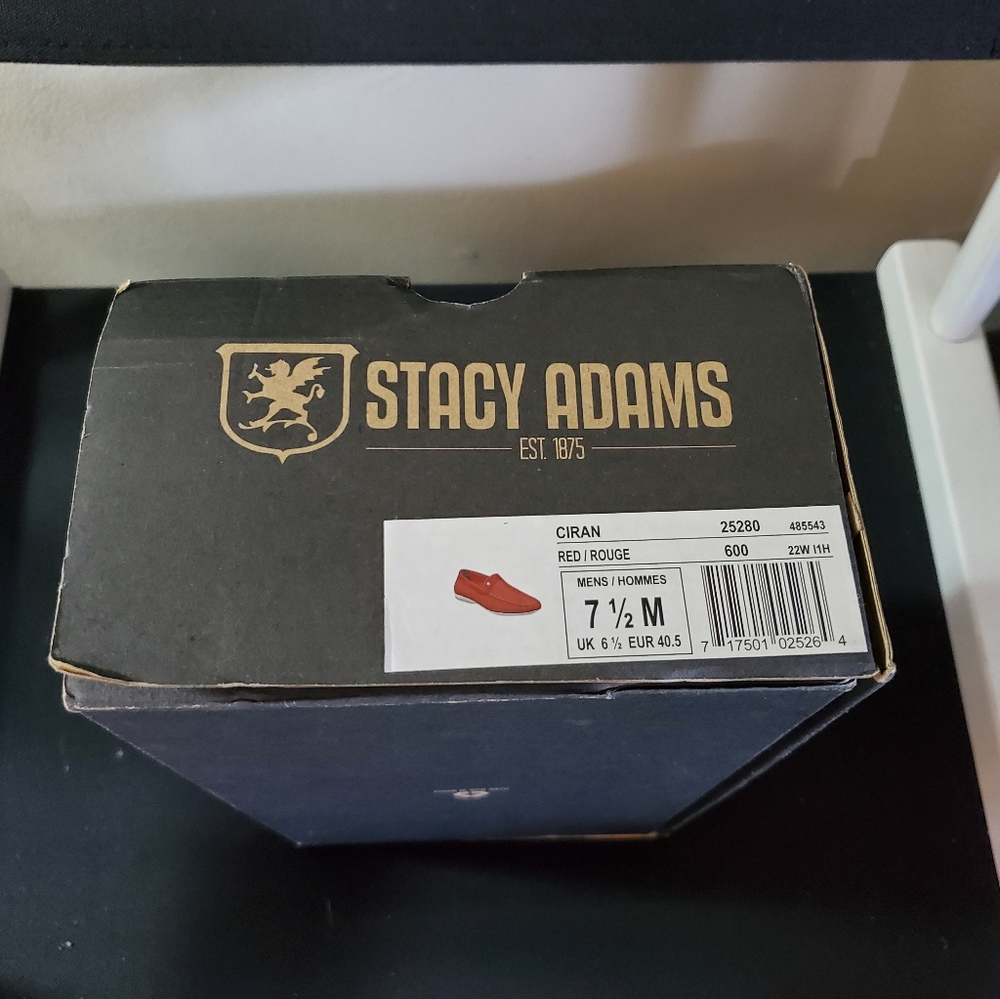 STACY ADAMS Ciran Textile Slip On Driving 7.5 Red - Picture 10 of 10